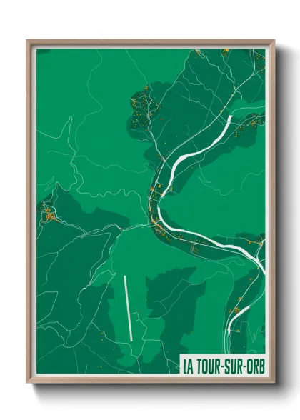 Une affiche de carte sur La Tour-sur-Orb