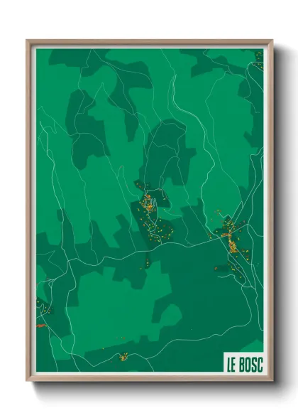 Une affiche de carte sur Le Bosc