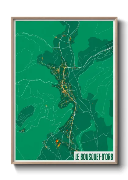 Une affiche de carte sur Le Bousquet-d'Orb
