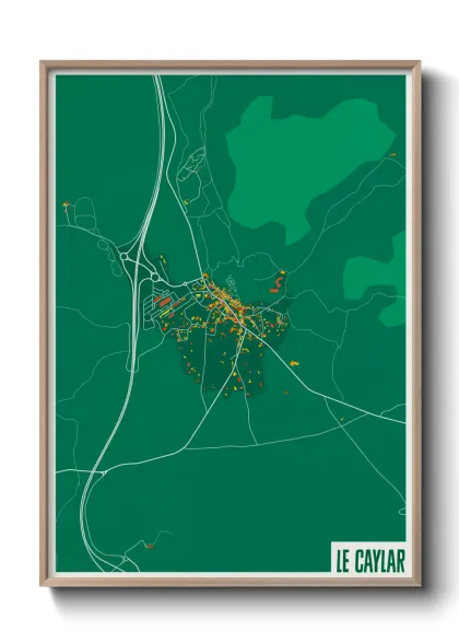 Une affiche de carte sur Le Caylar