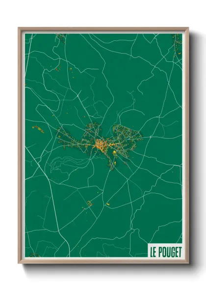 Une affiche de carte sur Le Pouget