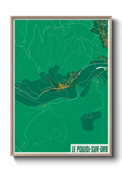 Une affiche de carte sur Le Poujol-sur-Orb