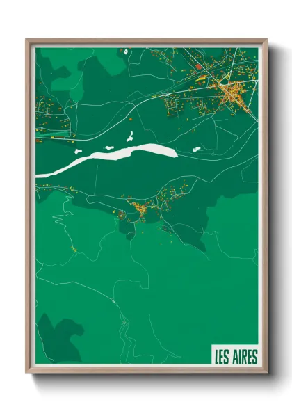 Une affiche de carte sur Les Aires