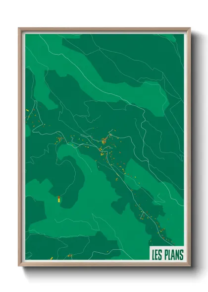 Une affiche de carte sur Les Plans
