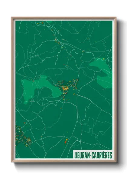 Une affiche de carte sur Lieuran-Cabrières