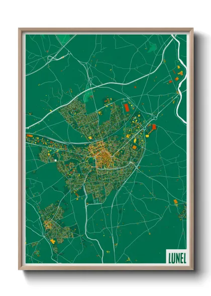 Une affiche de carte sur Lunel