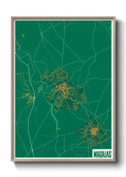 Une affiche de carte sur Magalas