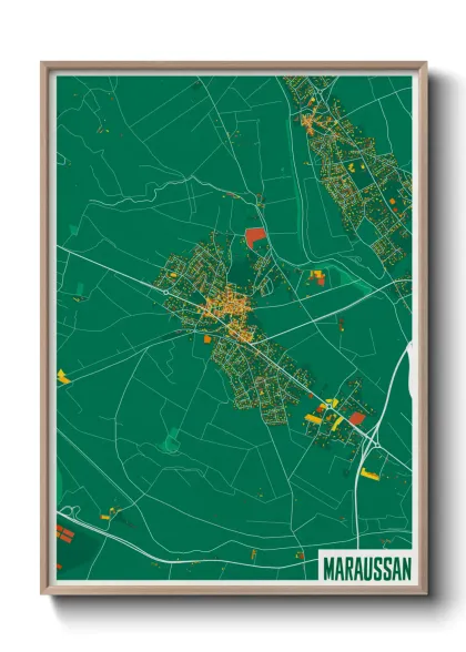 Une affiche de carte sur Maraussan