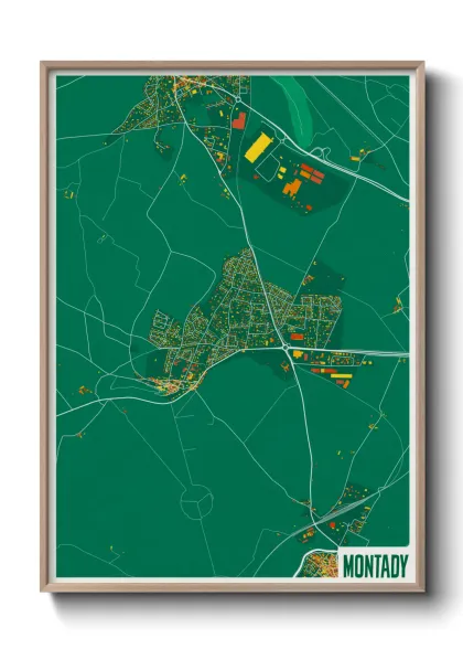 Une affiche de carte sur Montady