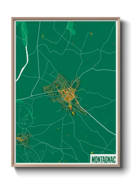 Une affiche de carte sur Montagnac