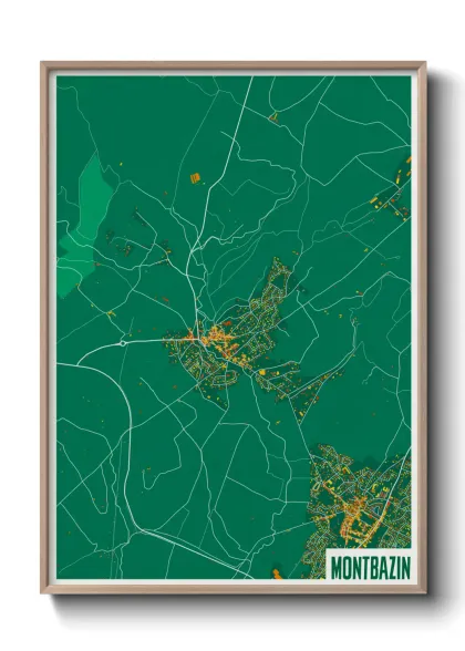 Une affiche de carte sur Montbazin