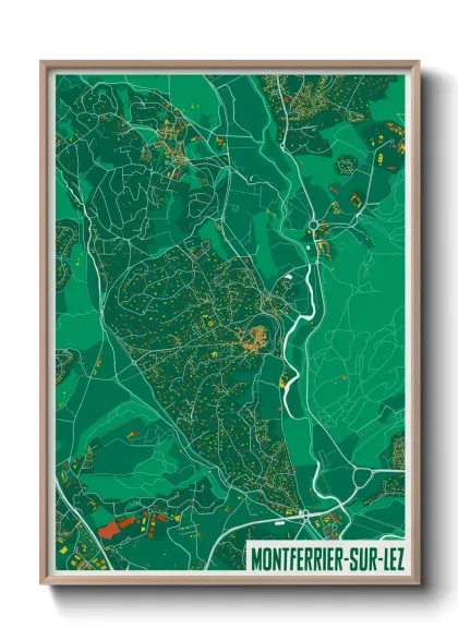 Une affiche de carte sur Montferrier-sur-Lez