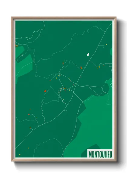 Une affiche de carte sur Montoulieu
