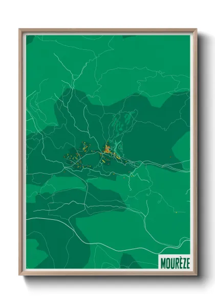 Une affiche de carte sur Mourèze
