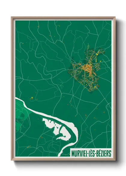 Une affiche de carte sur Murviel-lès-Béziers