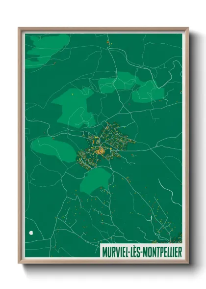 Une affiche de carte sur Murviel-lès-Montpellier