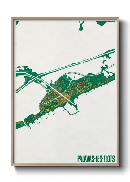 Une affiche de carte sur Palavas-les-Flots