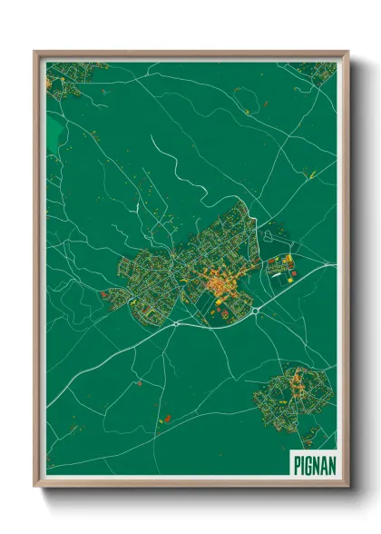 Une affiche de carte sur Pignan