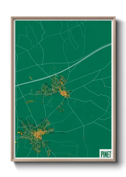 Une affiche de carte sur Pinet