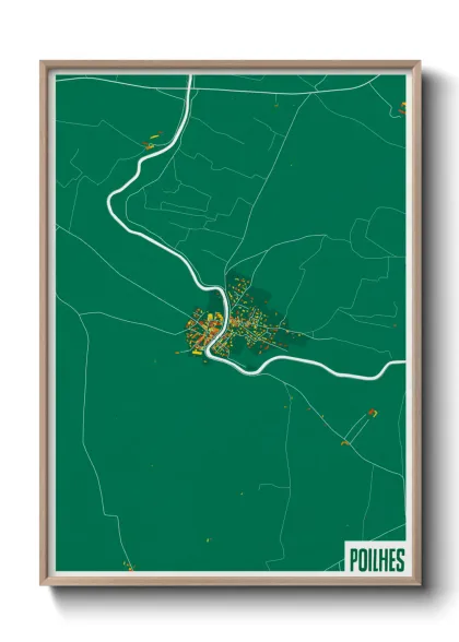 Une affiche de carte sur Poilhes