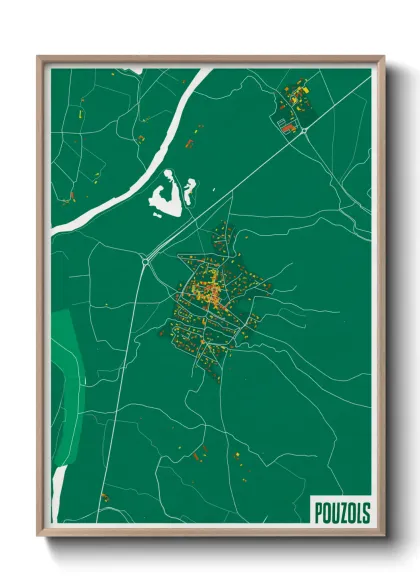 Une affiche de carte sur Pouzols