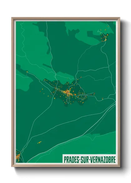 Une affiche de carte sur Prades-sur-Vernazobre