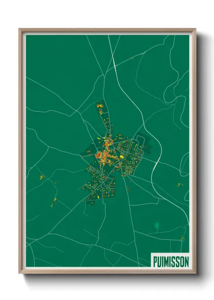 Une affiche de carte sur Puimisson