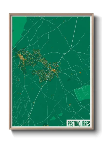 Une affiche de carte sur Restinclières