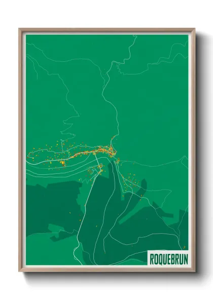 Une affiche de carte sur Roquebrun