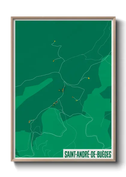 Une affiche de carte sur Saint-André-de-Buèges