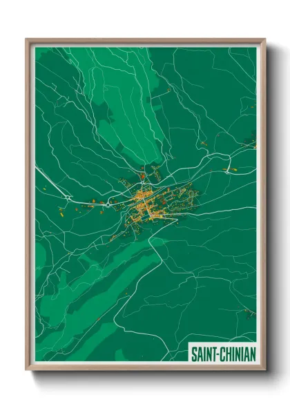 Une affiche de carte sur Saint-Chinian