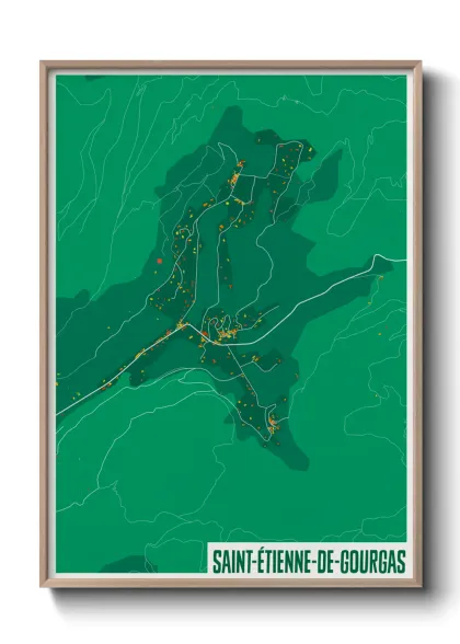 Une affiche de carte sur Saint-Étienne-de-Gourgas