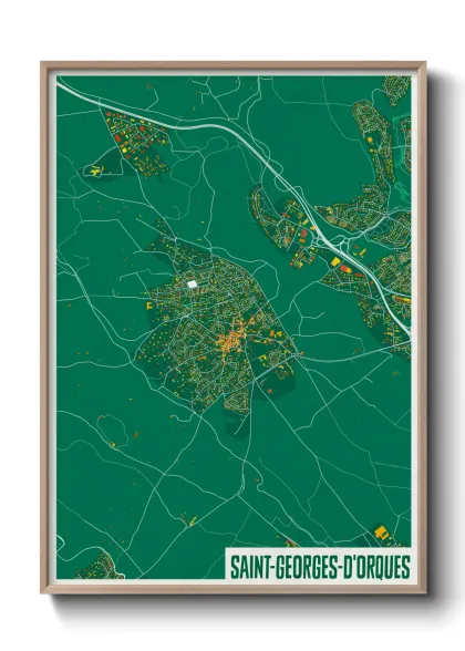 Une affiche de carte sur Saint-Georges-d'Orques