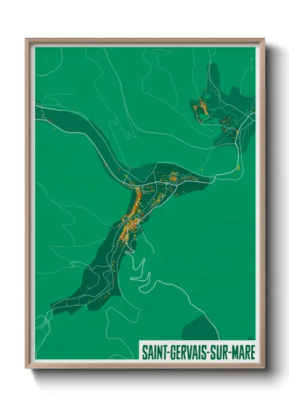 Une affiche de carte sur Saint-Gervais-sur-Mare