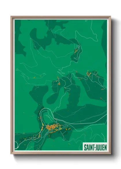 Une affiche de carte sur Saint-Julien