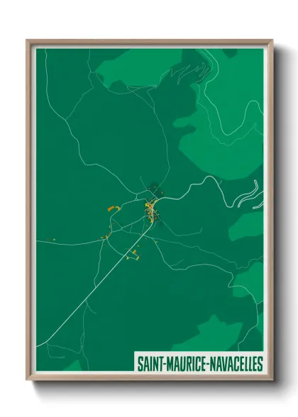 Une affiche de carte sur Saint-Maurice-Navacelles