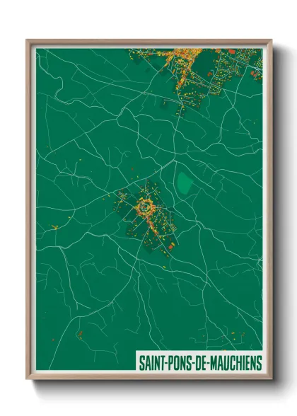 Une affiche de carte sur Saint-Pons-de-Mauchiens