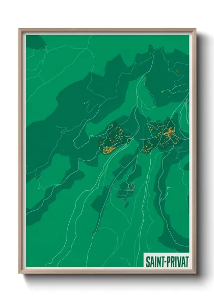 Une affiche de carte sur Saint-Privat