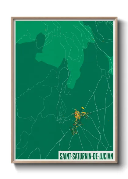 Une affiche de carte sur Saint-Saturnin-de-Lucian