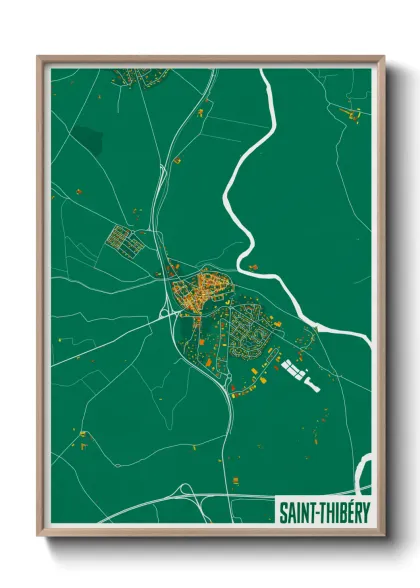 Une affiche de carte sur Saint-Thibéry