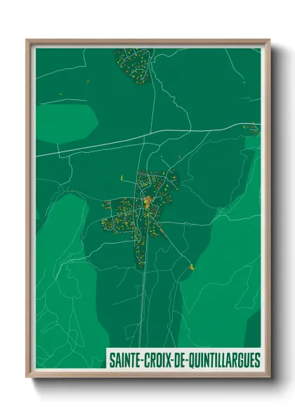 Une affiche de carte sur Sainte-Croix-de-Quintillargues