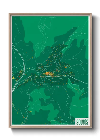 Une affiche de carte sur Soubès