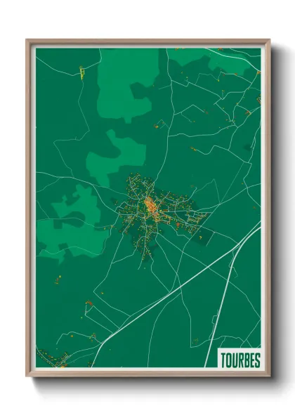 Une affiche de carte sur Tourbes
