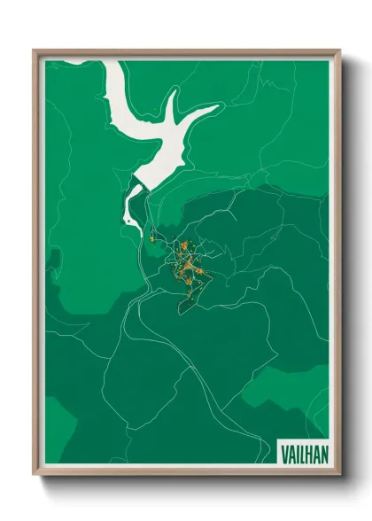 Une affiche de carte sur Vailhan