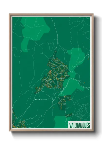 Une affiche de carte sur Vailhauquès