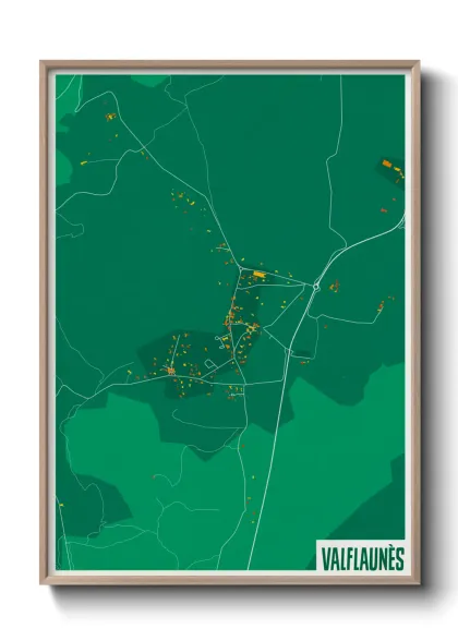 Une affiche de carte sur Valflaunès