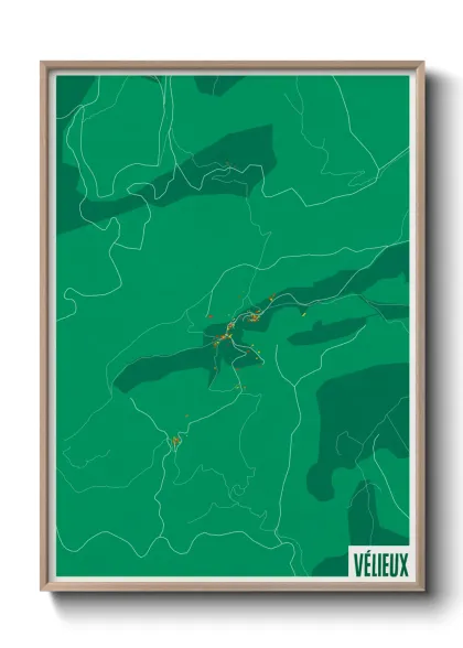 Une affiche de carte sur Vélieux