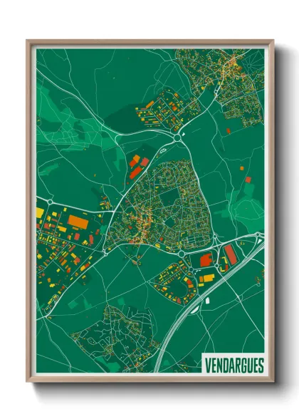 Une affiche de carte sur Vendargues
