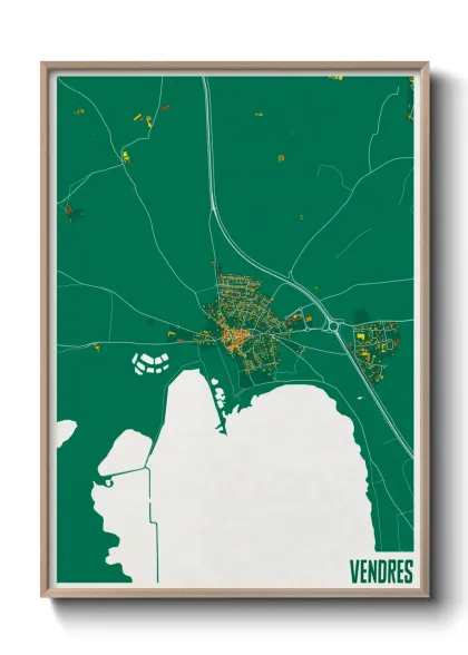 Une affiche de carte sur Vendres