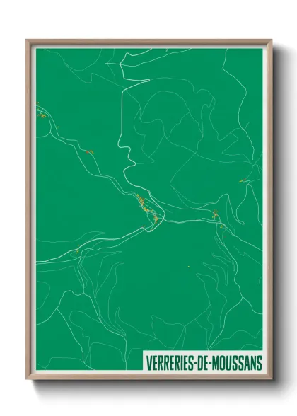 Une affiche de carte sur Verreries-de-Moussans